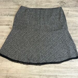 Style & Co Women’s Plus Size 24 W Black White Fringe Hem Tweed‎ Skirt